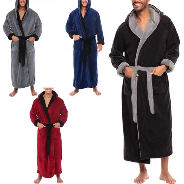 Roupão de banho masculino pijamas coral velo outono adulto roupão com decote em v robe pijamas masculino e feminino manga longa camisola masculino banho robe