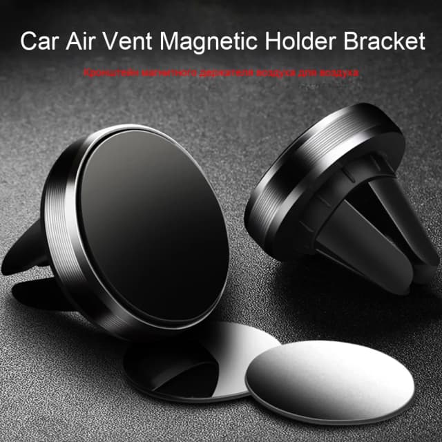 Suporte magnético redondo para telefone, adesivo magnético para acessórios interiores do carro, montagem de ventilação de ar gps, suporte móvel