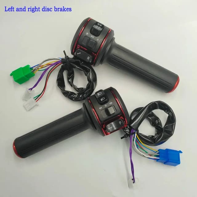 Acelerador de alça direita e esquerda para scooter elétrica, conjunto de interruptor de combinação reverso, 3 velocidades, giro, peça de reparo de botão de buzina