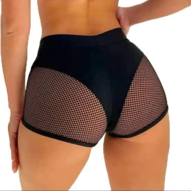 2025 sexy booty yoga shorts para mulheres cintura alta treino ginásio shorts malha tule emendado mini calças quentes para pólo dança ginásio yoga