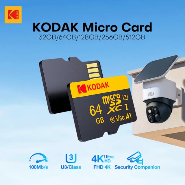Cartão de memória Kodak Micro SD Card Class 10 32GB 64GB 128GB 256GB U3 4K High Speed Cartao De Memoria TF Mecard C10
