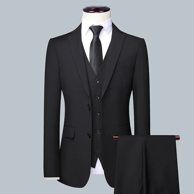 Terno de negócios de cor sólida masculino 2025 moda de alta qualidade banquete casamento tendência noivo melhor homem único 3/2/1