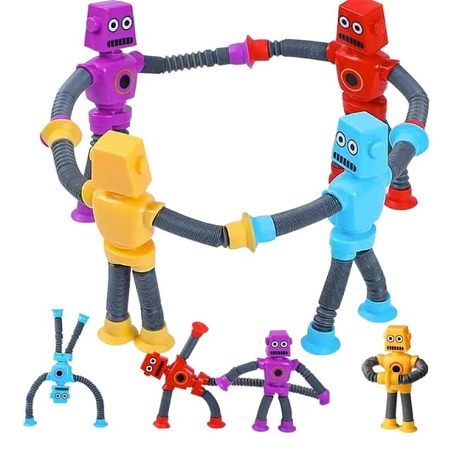 Brinquedos fidget para crianças ventosa telescópica robô brinquedo sensorial brinquedos autismo pop tubos antiestresse para crianças forma mudando jogos