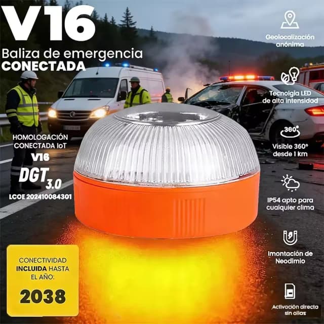 Nova luz de advertência de emergência v16 luz de advertência da bateria luz de emergência branca led luzes de barricada de carro luzes piscantes douradas 2026