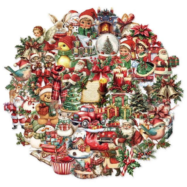 50 pçs retro festa de natal decoração presente de natal adesivos casos de telefone, copos de água, etiquetas de tablet adesivos à prova dwaterproof água
