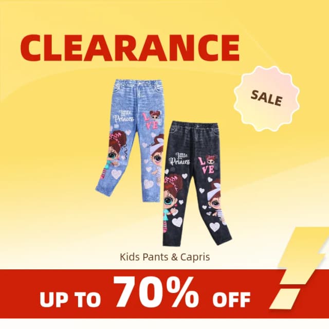 Clearance_Girls' 2 peças de leggings de malha macia com estampa de coração e caracteres fofos – estilo jeans simulado – roupa de verão confortável_atualização contínua