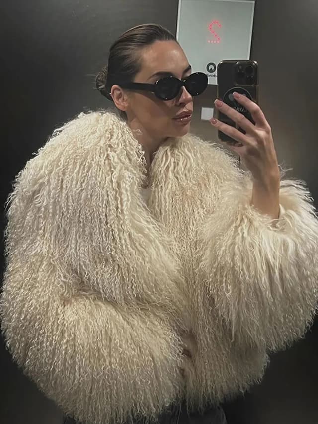 Casaco de pelúcia extragrande feminino, mangas compridas, jaquetas soltas, streetwear lady chic, verde, macio, quente, elegante, moda, inverno, 2024