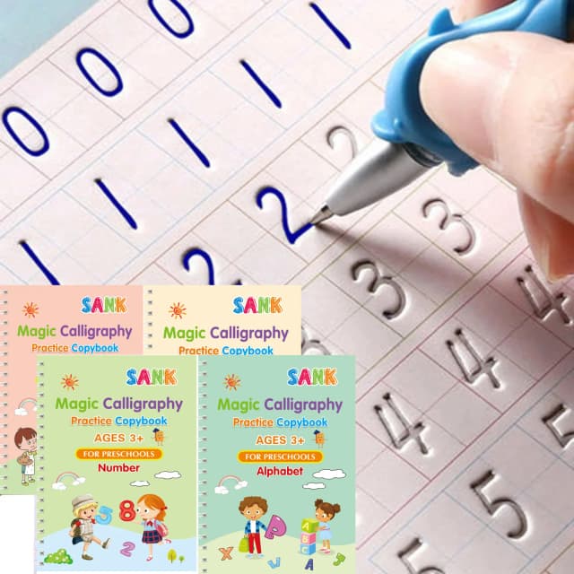 Sank magia prática copybook caneta pré-escolar crianças caligrafia inglês versão livre limpeza crianças reutilizável livro de escrita