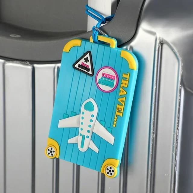 Etiquetas de bagagem em pvc, acessórios de viagem, etiquetas de mala de silicone, estilo fashion, etiqueta de viagem portátil, suporte de endereço de identificação