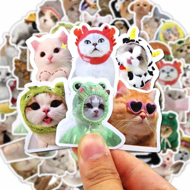 100/500/1000pcs Adesivos Engraçados de Gatos, Decalques de Desenhos Animados Fofos, Brinquedos, Papelaria, Guitarra, Telefone, Bicicleta, Laptop, Bagagem, Grafite, Adesivos Infantis