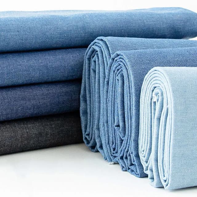 Tecido jeans lavado algodão azul cor sólida fina luz diy bonecas artesanais roupas jeans saia jaqueta saco material de bordado