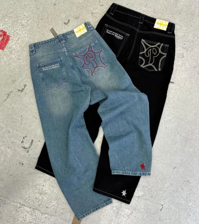 Y2k masculino retro harajuku roupas 2023 novo baggy casual perna larga jeans hip hop impressão jeans tendência moda preto cintura alta jean