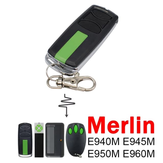 Merlin Premium E960M E940M E950M E945M E943M Segurança + 2.0 Controle Remoto para porta de garagem Abridor de porta de garagem 433.30 433.92 434.54MHz
