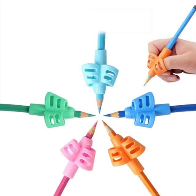 2/4 pçs crianças escrita lápis caneta titular estudante aprendizagem prática silicone lápis apertos para criança escrita postura correção