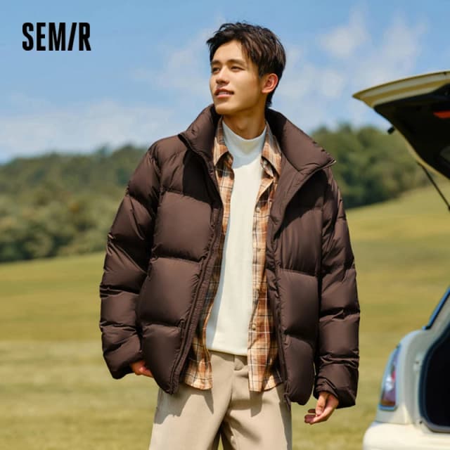 Semir jaqueta masculina feminina 2024 inverno nova luz casaco curto de três provas térmica puffer casaco casal topo na moda para baixo jaqueta