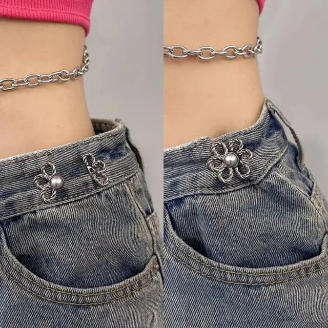 Ferramenta de ajuste de cintura jeans, sem pregos e sem costura, ajuste e aperto de cintura, fivela de cintura anti-exposição