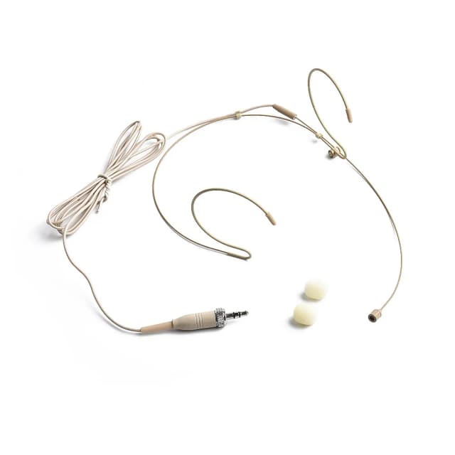 Bege duplo gancho de ouvido fone de ouvido microfone headworn 3 pinos para akg 4 pinos xlr plug forshure microfone sem fio coveraccessories