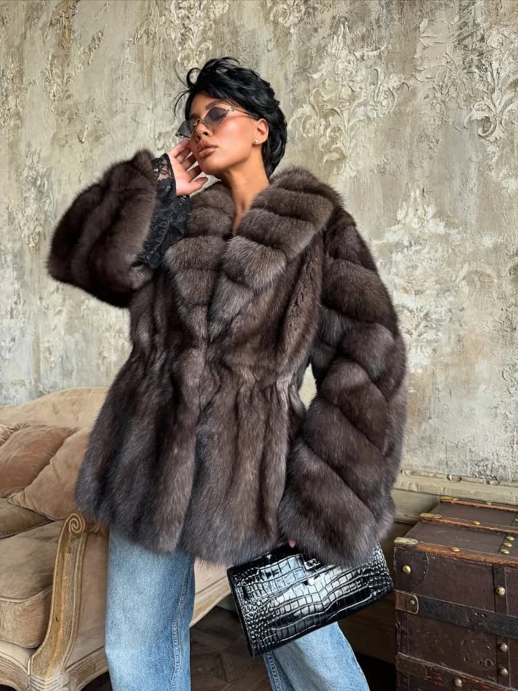 2025 feminino elegante jaqueta de pele falsa moda inverno nova manga sino lapela manga longa casaco luxo diário alta rua senhora outwear