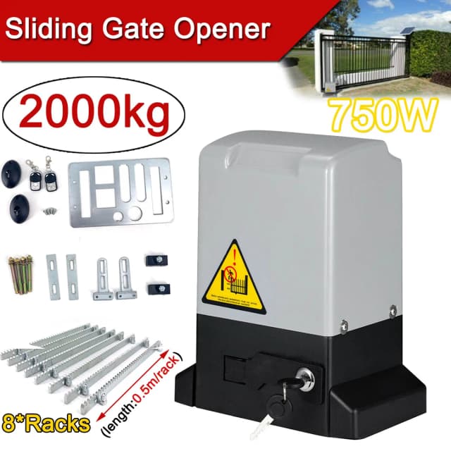 Abridor de portão deslizante elétrico, 550w/370w/750w, motor ac, operadores de porta automática, kit de abridor de porta de garagem resistente, 2000kg
