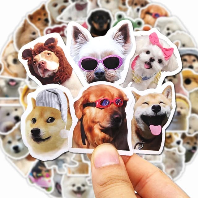 10/100/1000 pçs engraçado cão adesivos dos desenhos animados bonito decalques brinquedo guitarra telefone bicicleta portátil notebook bagagem carro graffiti crianças adesivo