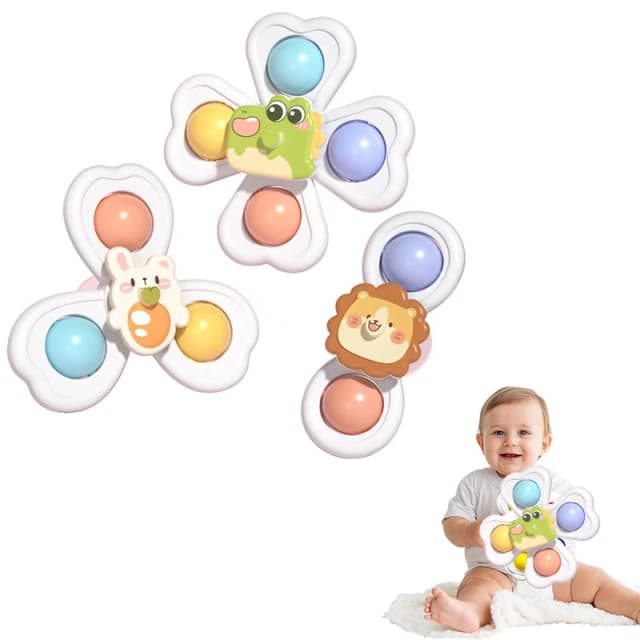 Ventosa Spinner Brinquedos para crianças, Fidget Spinner, Spinning Game, Brinquedos Sensoriais Educacionais, Presente do banho do bebê, 1 a 2 anos