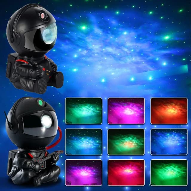 Controle Remoto Atmosfera Luz Robô, 360 ° Rotating Night Light, Stepless Escurecimento Projetor, Red Selfie Lamp, Net