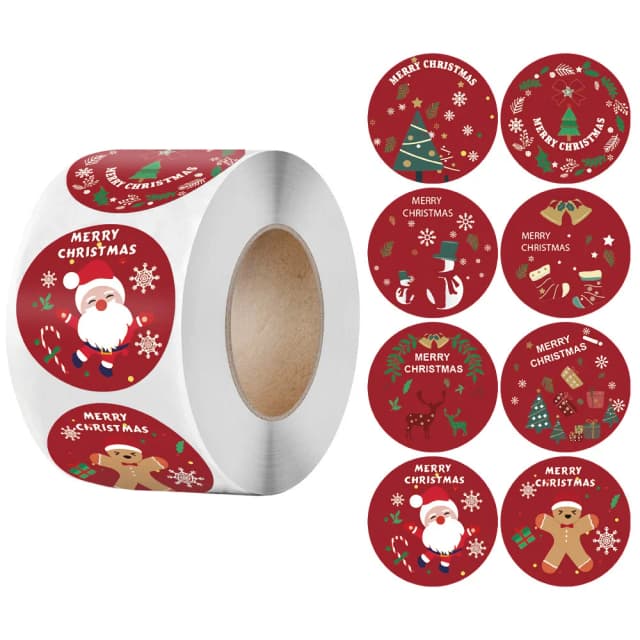 100-500 pçs feliz natal adesivos tema de natal selo etiquetas adesivos para diy presente pacote de cozimento envelope papelaria decoração