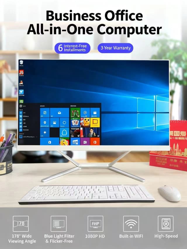 I3/i5/i7/i9 21,5'' 23,8'' 27'' PC AIO 16GB 32GB 256GB 512GB 1920*1080P Win 10/11 Sistema Tudo em Um Computador PC para Home Office