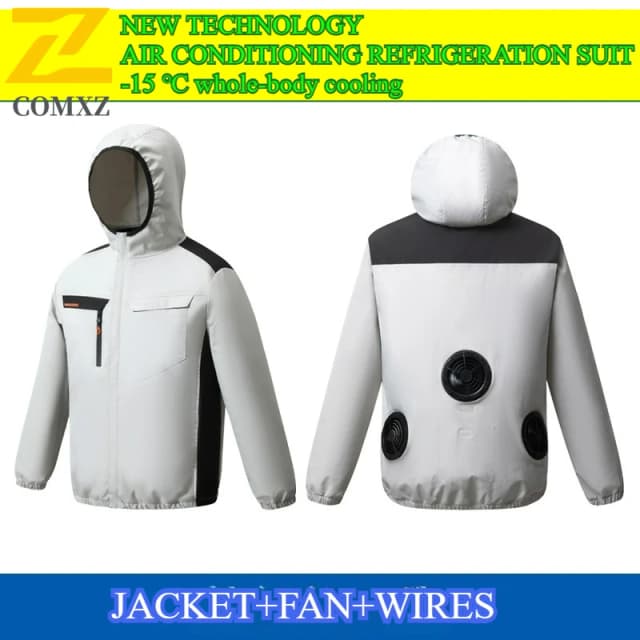 Novo 3 ventilador jaqueta de refrigeração dos homens jaquetas com capuz ar condicionado roupas refrigeração ao ar livre funcional dissipação calor outwear