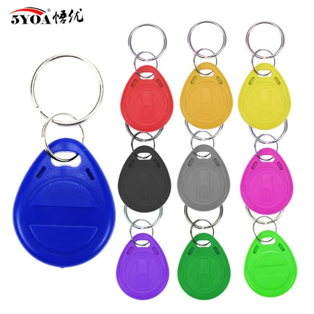 10 peças 125khz t5577 keyfobs etiqueta duplicada regravável 5200 cópia de proximidade cartão de acesso id token anel rfid cloner chaveiro