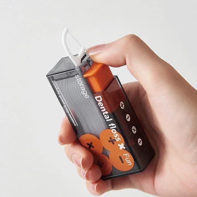 Dispensador de fio dental automático portátil com 10 pçs pression-on varas de fio dental descartáveis cuidados orais organizador de fio ejetável