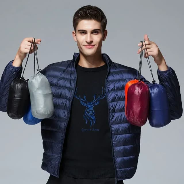 Ueteey outono inverno novo ultra leve pato branco para baixo jaqueta dos homens à prova dwaterproof água casual ao ar livre portátil leve masculino casacos acolchoados