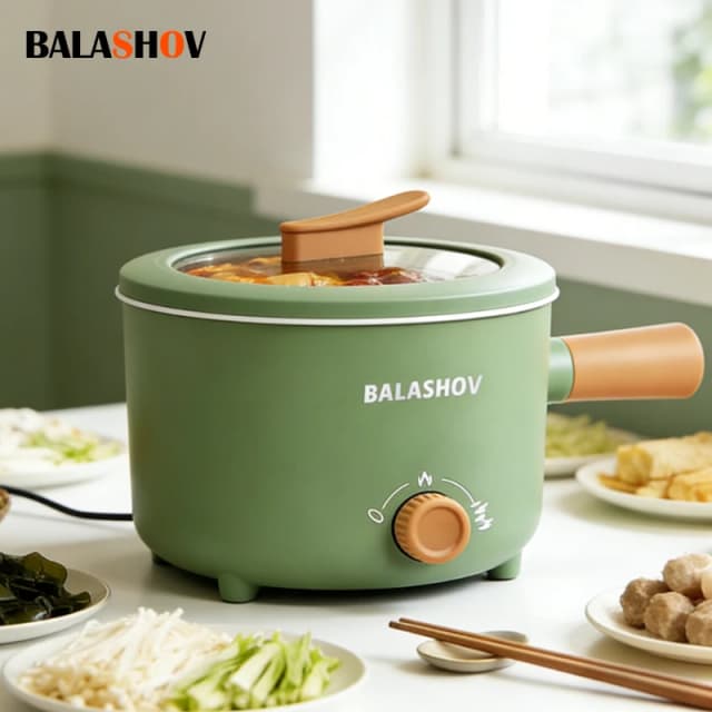 Panela Elétrica Multifuncional 1.8L, Mini Panela de Arroz Doméstica, Panela Antiaderente Portátil, Multicooker para 1-2 Pessoas, Ideal para Dormitórios