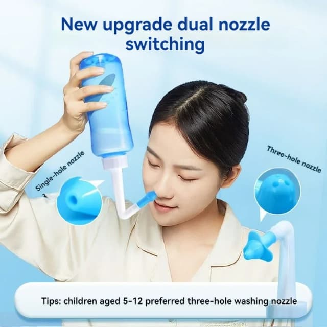 1 peça garrafa de lavagem nasal 300ml adulto e crianças cavidade nasal e garrafa de lavagem nasal manual de rinite salina fisiológica