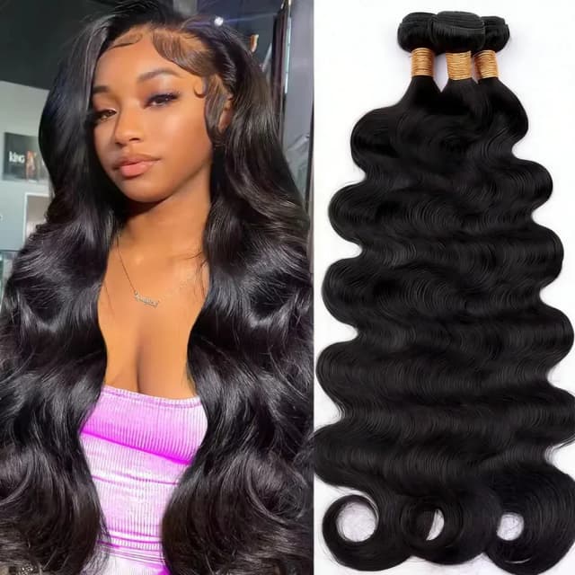 Cabelo Humano Ondulado de 42 Polegadas, Pacotes de Cabelo Virgem Brasileiro Preto Natural, Extensões de Cabelo Humano Real Não Processado 12A, Cabelo Completo T