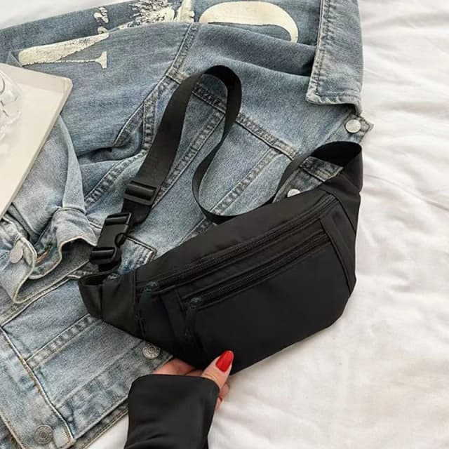 Carteira neutra de gênero neutro multifuncional de cor lisa sem design de padrão, adequada para viagens e como bolsa crossbody
