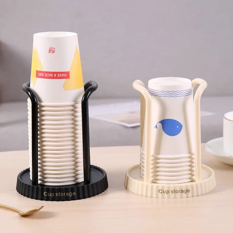 Suporte de copo de papel descartável doméstico, rack de armazenamento de copo de papel de mesa, adequado para sala de estar, sala de jantar e outros copos