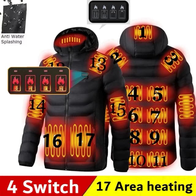 Homens jaqueta aquecida usb inverno ao ar livre aquecimento elétrico masculino bobojaco quente sprots casaco térmico roupas aquecíveis parka masculino