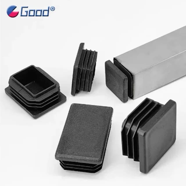 Tampas de extremidade quadradas de plástico preto, tubo de perna de móveis, inserções de tubo, tampa decorativa contra poeira, 10x10mm-100x100mm