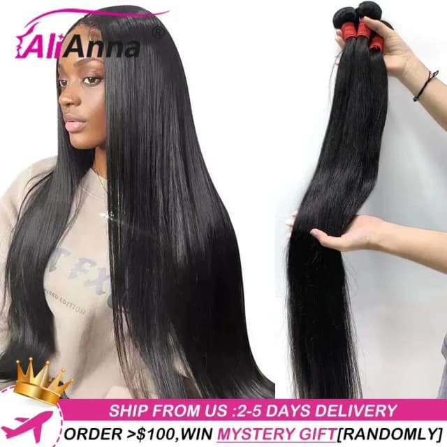 36 38 40 Polegada pacotes de cabelo humano em linha reta pacotes remy cabelo brasileiro 30 Polegada pacotes osso cabelo reto qualidade superior tudo por 1 real e frete gratis da china cabelo humano original