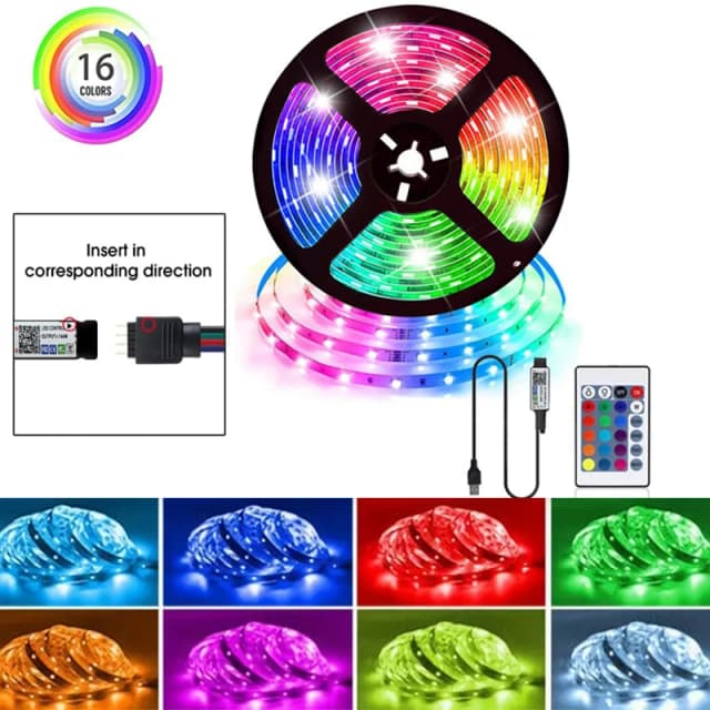 1m rgbled lâmpada de tira bluetooth aplicação controle remoto 5vusb sincronização música festa atmosférica tv backlight natal h