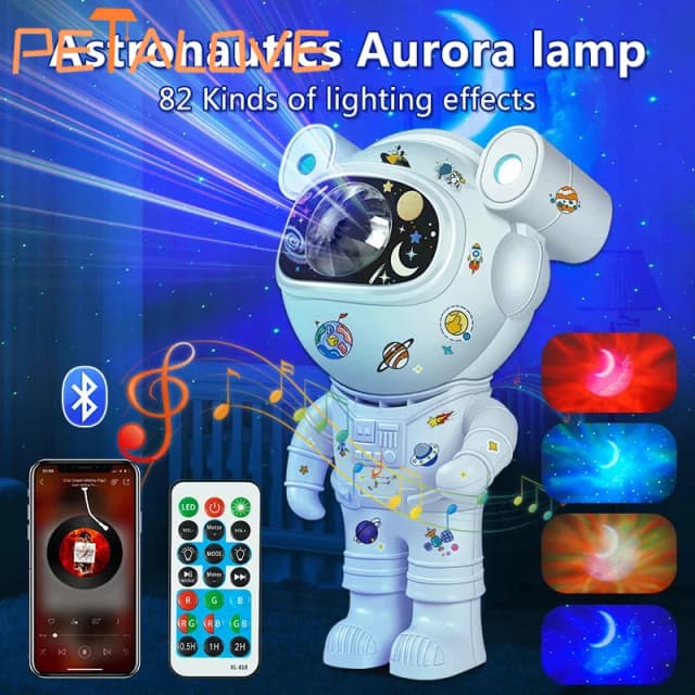 Astronauta estrela diy projetor luz noturna 360 design ajustável nebulosa galáxia iluminação para crianças festa de natal presente de aniversário