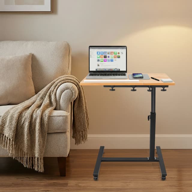 360 °   Mesa de Laptop Ajustável e Rotativa, Suporte Móvel para Mesa, Bandeja para Escritório em Casa, Mesa de Estudo Rolante, Estação de Trabalho para Computador