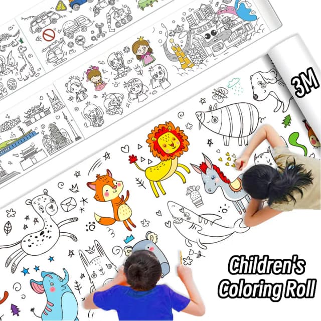 0.9/3m espaço comida animal lona rolo de desenho das crianças diy rolo de papel para colorir cor enchimento graffiti papel-corte pintura escola
