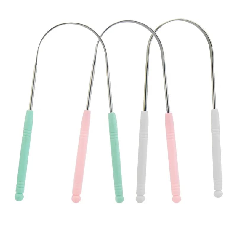 Novo raspador de língua de aço inoxidável escova de limpeza de língua oral escova de dentes higiene oral de alta qualidade raspador de tounge