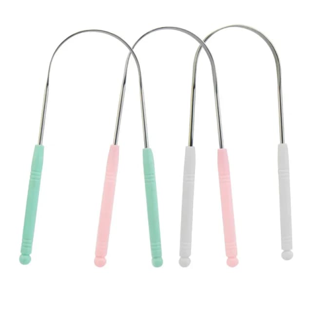 Novo raspador de língua de aço inoxidável escova de limpeza de língua oral escova de dentes higiene oral de alta qualidade raspador de tounge