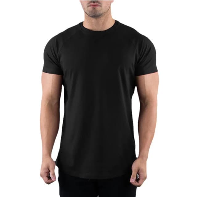 Camiseta masculina slim fit esportiva de manga curta, moda verão europeia e americana, gola redonda, secagem rápida, elástica, academia, fitness