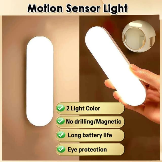 Luzes noturnas sem fio led sensor de movimento lâmpada usb recarregável magnética para guarda-roupa sala armário cozinha corredor tubo detector lâmpada
