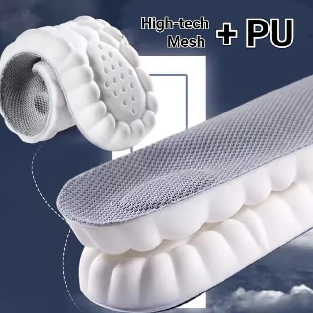 Palmilhas esportivas de látex, palmilhas macias de alta elasticidade para sapatos, desodorante respirável, almofada de absorção de choque, palmilha de suporte para arco, homens e mulheres