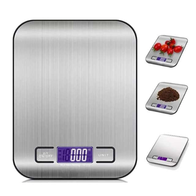 Balança de cozinha portátil 5kg/1g, balança eletrônica de café, superfície de aço inoxidável, lcd retroiluminado, balança de alimentos de cozinha, ferramenta de pesagem